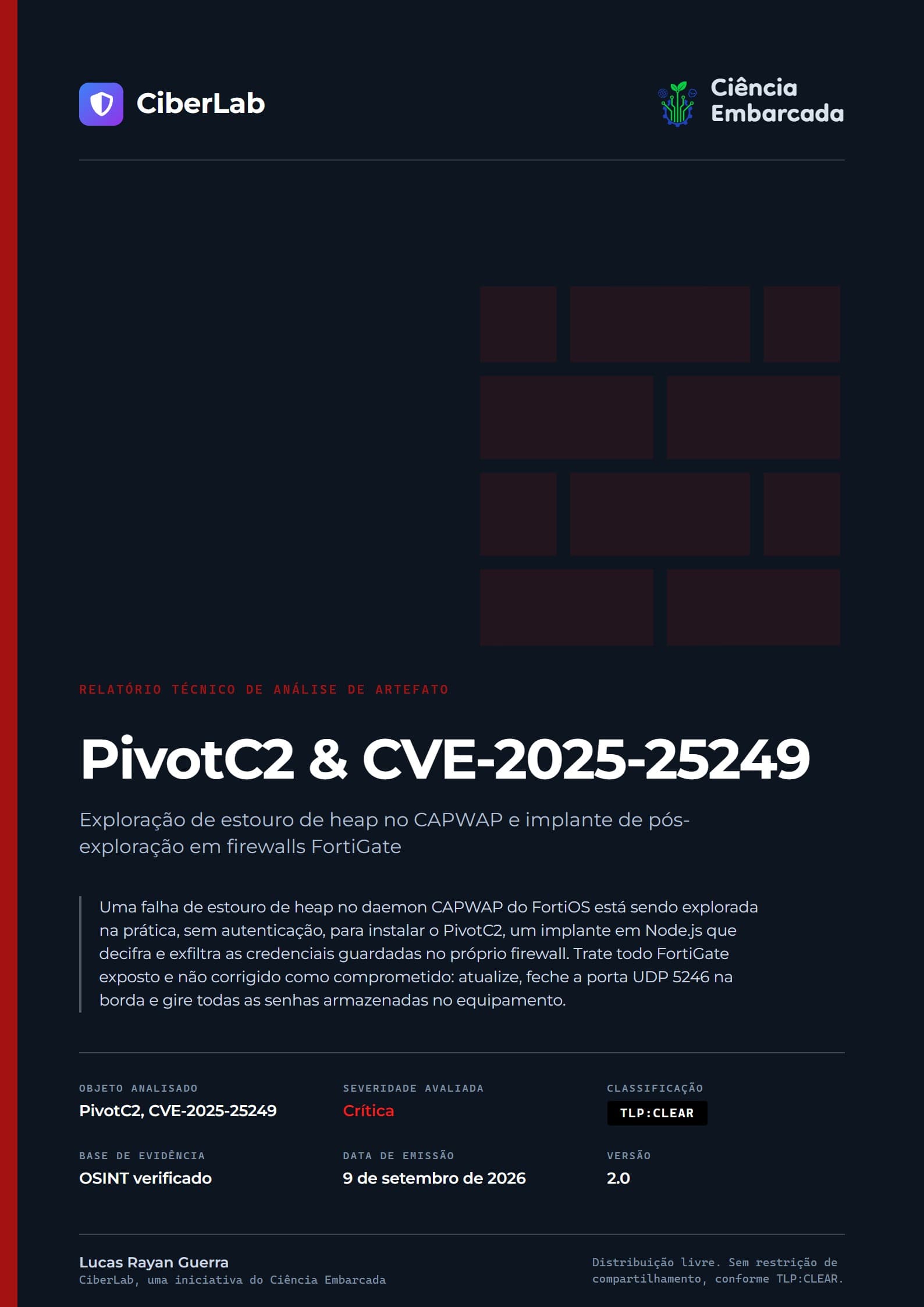Capa do relatório PivotC2 & CVE-2025-25249