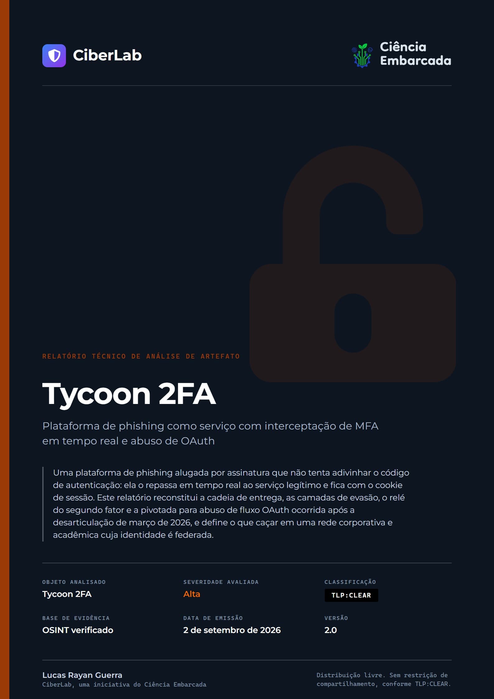 Capa do relatório Tycoon 2FA
